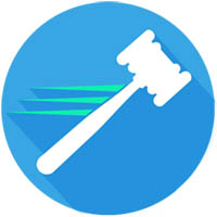 gavel image with blue background