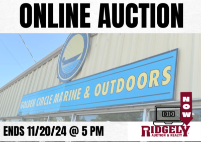 ONLINE ONLY AUCTION ENDS – WEDNESDAY, NOVEMBER 20, 2024 @ 5 PM – GOLDEN CIRCLE MARINE