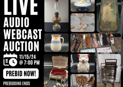 11/15/24 LIVE AUDIO WEBCAST @ 7:00 PM – PREBID NOW! (PREBID’S WILL END @ 6 PM 11/15/24 & THE LIVE WEBCAST WILL BEGIN @ 7:00 PM 11/15/24)