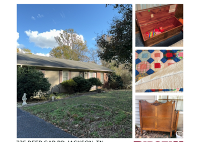 ONLINE ONLY AUCTION ENDING 01/06/25 @ 7 PM – 325 DEEP GAP ROAD, JACKSON, TN 38301 & CONTENTS – ADDOCK ESTATE