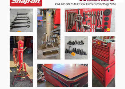 ONLINE ONLY AUCTION ENDING 01/09/25 @ 7 PM – SNAP ON TOOLS, TRUCKS, TRAILER & MORE! – ESTATE OF JOSEPH ANGLIN