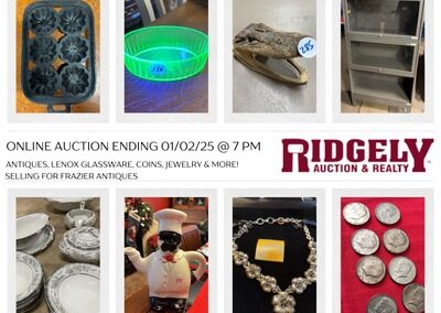 ONLINE ONLY: ANTIQUES, LENOX GLASSWARE, COINS, JEWELRY & MORE! AUCTION ENDS JAN. 2nd 2025 @ 7PM