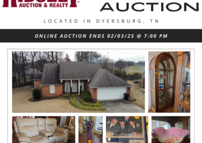 ONLINE ONLY AUCTION ENDING 02/03/25 @ 7 PM – REAL ESTATE, ANTIQUES, FURNITURE, ELVIS COLLECTIABLES, WASHER & DRYER & MORE! – NORMAN ESTATE