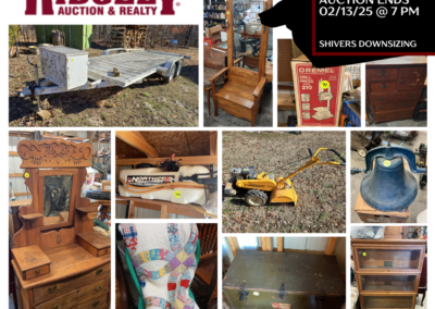 ONLINE ONLY AUCTION ENDS 02/13/25 @ 7 PM – TRAILER, TOOLS, FURNITURE & MORE! – SHIVERS DOWNSIZING