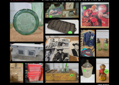 ONLINE ONLY AUCTION ENDS 02/24/25 @ 7 PM – COKE ANTIQUES, JUGS, FURNITURE, EXERCISE EQUIPMENT, TOOLS & MUCH MORE! – PENNY ESTATE