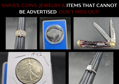 ONLINE ONLY AUCTION ENDS 04/02/25 @ 7 PM – GUNS, KNIVES, COINS & JEWELRY! CHECK IT OUT! – COLE COINS & MORE COLLECTION