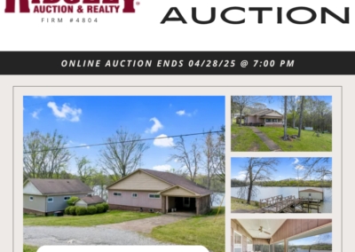 ONLINE AUCTION ENDING 04/28/25 @ 7 PM – RIVER FRONT PROPERTY LOCATED ON KENTUCKY LAKE 1 +/- ACRES WITH 2 HOMES & CONTENTS! – WAYNE JONES ESTATE