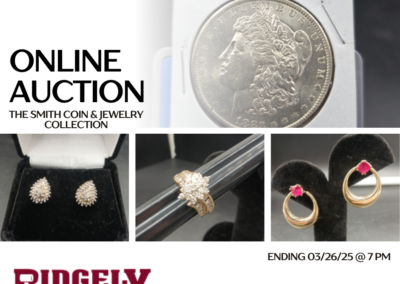 ONLINE ONLY AUCTION ENDING 03/26/25 @ 7 PM – CHECK OUT THE SMITH COIN & JEWELRY COLLECTION! LITTLE BIT OF EVERYTHING!