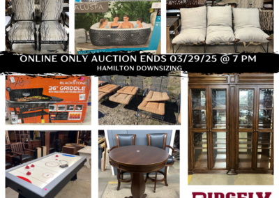 ONLINE ONLY AUCTION ENDING 03/29/25 @ 7 PM – NICE FURNITURE, BLACKSTONE GRILLS, POKER TABLE, HOT TUBS, EXERCISE EQUIPMENT, AIR HOCKEY TABLE, NEW IN BOX ITEMS & MUCH MORE! – HAMILTON DOWNSIZING