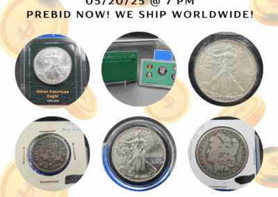 ONLINE ONLY LIVE AUDIO COIN WEBCAST BEGINS 05/20/25 @ 7 PM – PREBID NOW!