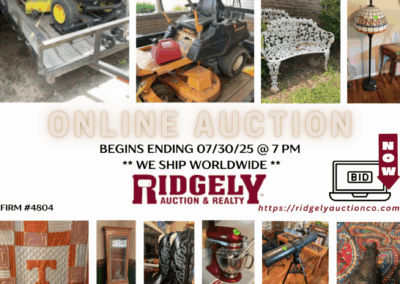 ONLINE ONLY AUCTION ENDS 07/30/25 @ 7 PM – TOMMY HARRINGTON ESTATE