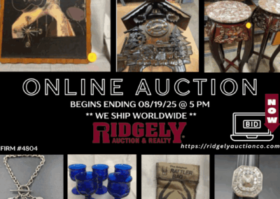 ONLINE AUCTION ENDS 08/19/25 @ 5 PM – REED DOWNSIZING