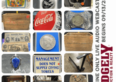 ONLY ONLINE LIVE AUDIO WEBCAST BEGINS 09/13/25 @ 10 AM – PREBID NOW UNTIL 09/13/25 @ 9 AM