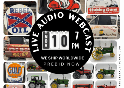 ONLINE ONLY LIVE AUDIO WEBCAST BEGINS 11/10/25 @ 7 PM – PREBID NOW UNTIL 11/10/25 @ 6 PM