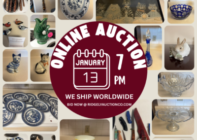 ONLINE ONLY AUCTION ENDS 01/13/26 @ 7 PM – FRAZIER ANTIQUES MCLEMORESVILLE