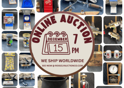 ONLINE ONLY AUCTION ENDS 12/15/25 @ 7 PM – GRACE DOWNSIZING
