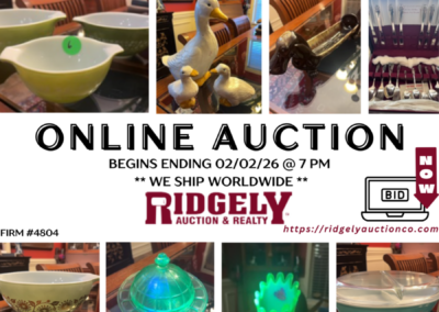 ONLINE ONLY AUCTION ENDS 02/02/26 @ 7 PM – FRAZIER ANTIQUES IN MCLEMORESVILLE