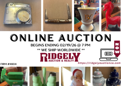 ONLINE ONLY AUCTION ENDS 02/19/26 @ 7 PM – FRAZIER ANTIQUES IN MCLEY