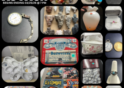 ONLINE ONLY AUCTION ENDS 03/25/26 @ 7 PM – FRAZIER ANTIQUES MCLEY