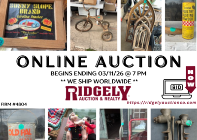 ONLINE ONLY AUCTION ENDS 03/11/26 @ 7 PM – SELF DOWNSIZING
