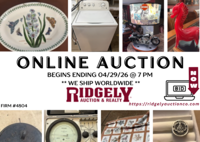 ONLINE ONLY AUCTION ENDS 04/29/26 @ 7 PM – FRAZIER ANTIQUES